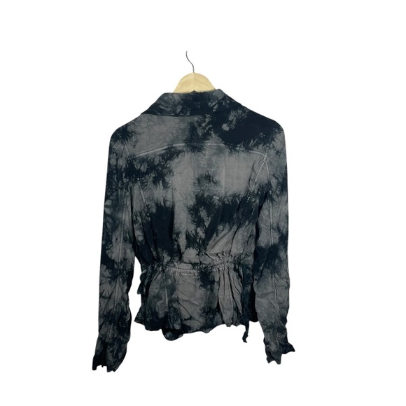 Evereve Marrakech Amber Tie Dye Moto Jacket in Black/White Size S - Picture 13 of 14